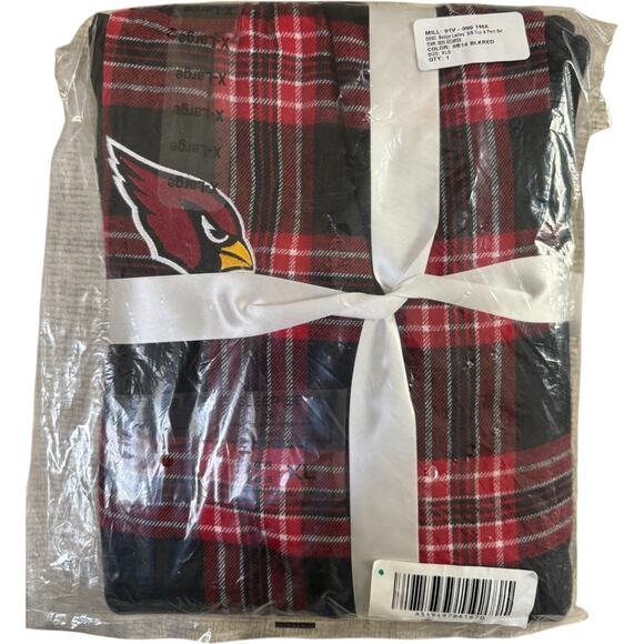 Arizona Cardinals Womens Flannel Pajama Set NFL Team Apparel Size XL Red Black - Picture 10 of 13